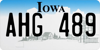 IA license plate AHG489