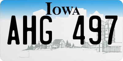 IA license plate AHG497
