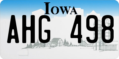 IA license plate AHG498