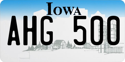 IA license plate AHG500