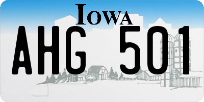 IA license plate AHG501