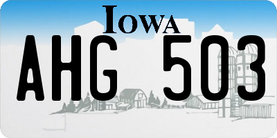 IA license plate AHG503