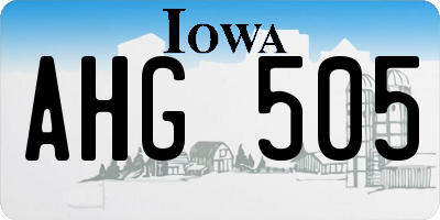 IA license plate AHG505