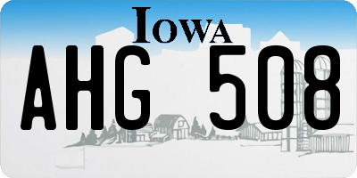 IA license plate AHG508