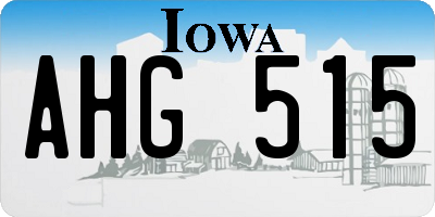 IA license plate AHG515