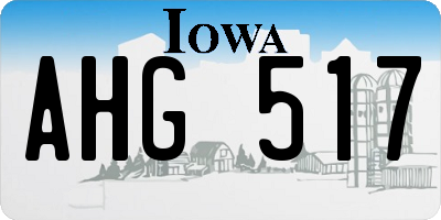 IA license plate AHG517