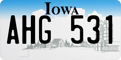 IA license plate AHG531