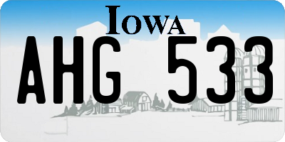 IA license plate AHG533
