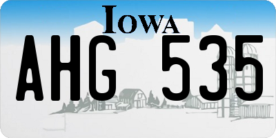IA license plate AHG535