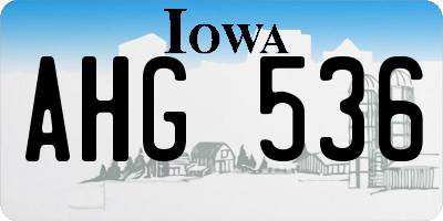 IA license plate AHG536