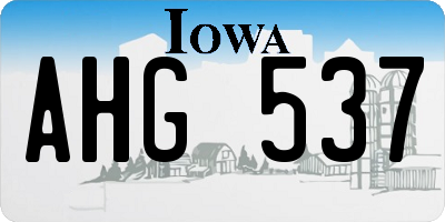 IA license plate AHG537