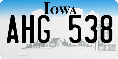 IA license plate AHG538