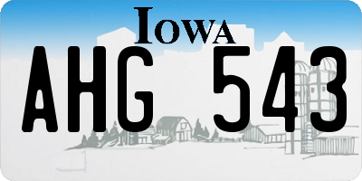 IA license plate AHG543