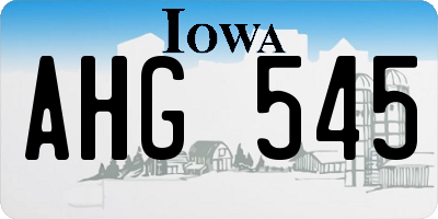 IA license plate AHG545
