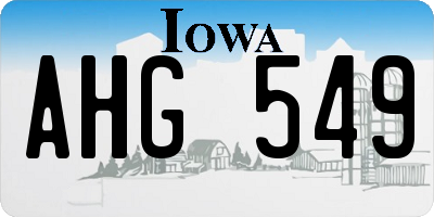 IA license plate AHG549