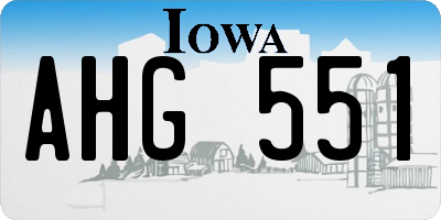 IA license plate AHG551
