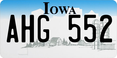 IA license plate AHG552