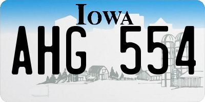 IA license plate AHG554