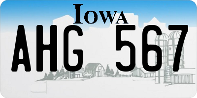 IA license plate AHG567