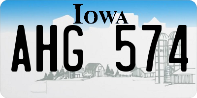 IA license plate AHG574