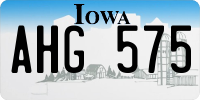 IA license plate AHG575