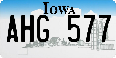IA license plate AHG577