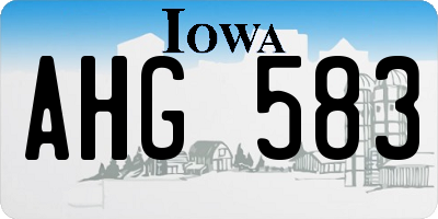 IA license plate AHG583
