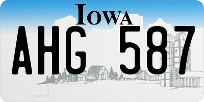 IA license plate AHG587
