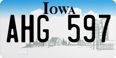 IA license plate AHG597