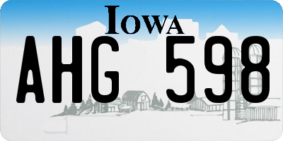 IA license plate AHG598