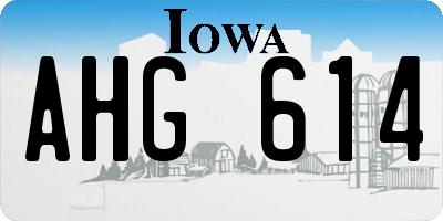IA license plate AHG614