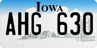 IA license plate AHG630