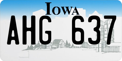 IA license plate AHG637