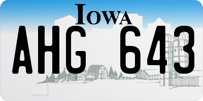 IA license plate AHG643