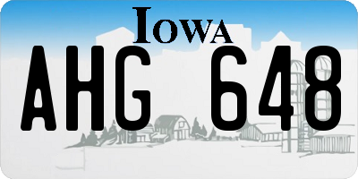 IA license plate AHG648