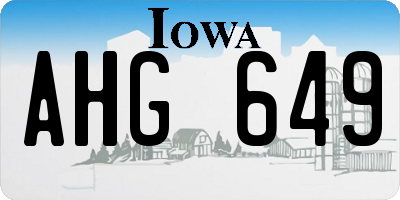 IA license plate AHG649
