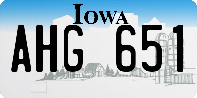 IA license plate AHG651
