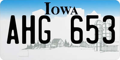 IA license plate AHG653