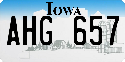 IA license plate AHG657