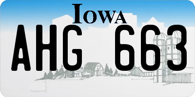 IA license plate AHG663