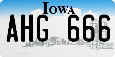 IA license plate AHG666
