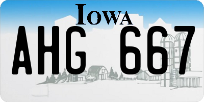 IA license plate AHG667