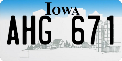 IA license plate AHG671