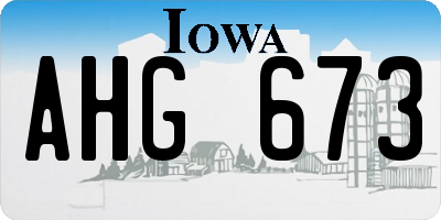 IA license plate AHG673