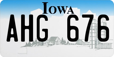IA license plate AHG676