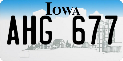 IA license plate AHG677