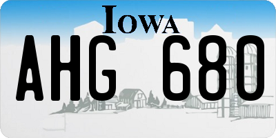 IA license plate AHG680