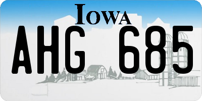 IA license plate AHG685
