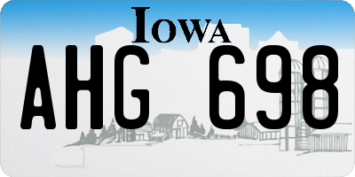 IA license plate AHG698