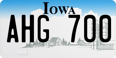 IA license plate AHG700